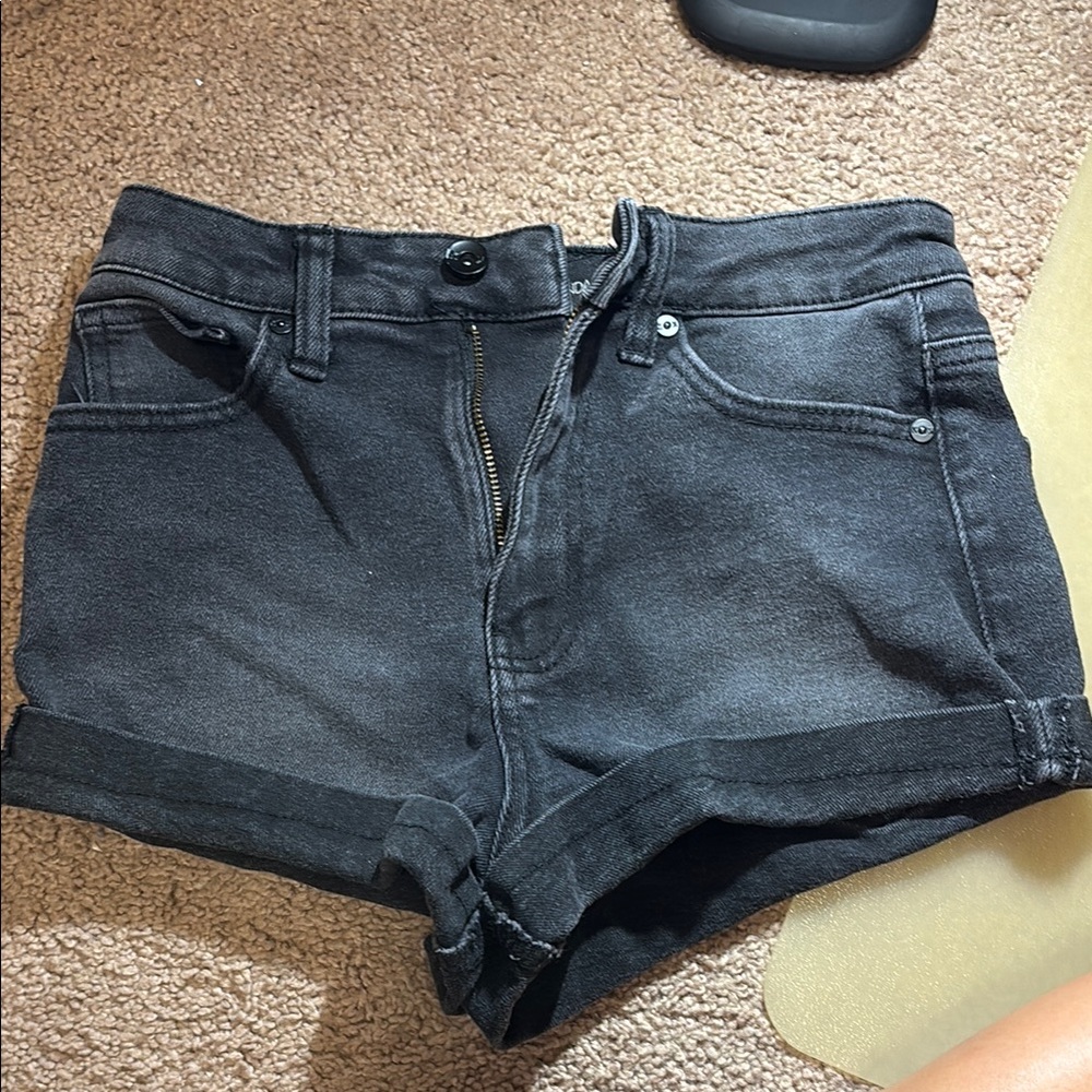 Kendall & Kylie Black Jean Shorts High-Waisted Distressed